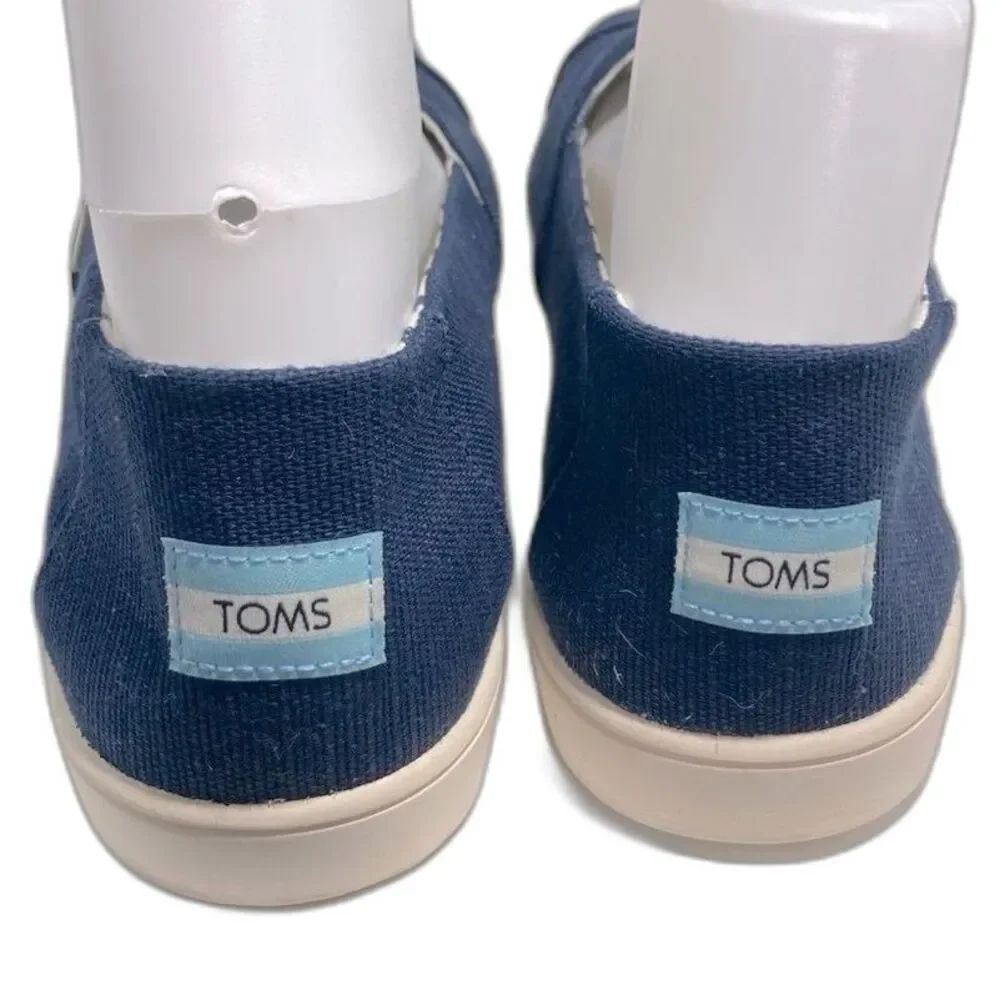 TOMs Alpargata Slip on Navy Blue Canvas Womens Size 12W